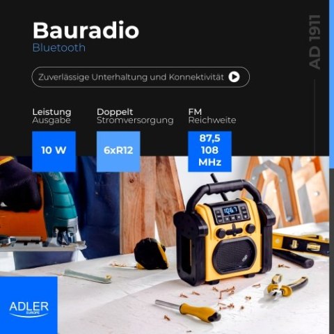 AD 1911 Radio budowlane z bluetooth - ipx 54