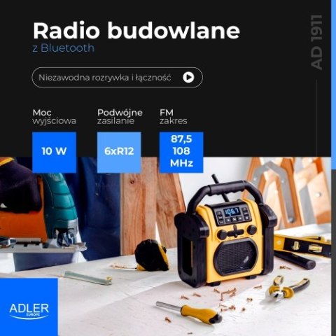 AD 1911 Radio budowlane z bluetooth - ipx 54