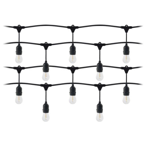 Girlanda oświetleniowa - 1 sznur 20 m (20 opraw) + 20 żarówek LED 1W E27, 3000K + 1 żarówka gratis