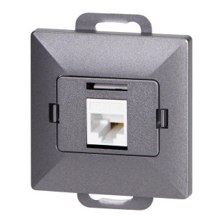 Gniazdo 1xRJ45 Cat5 Pearl, RJ45-5CAT/P1, antracyt