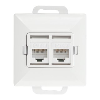 Gniazdo 2xRJ45 Cat5 Pearl, RJ45-5CAT/P2, biały