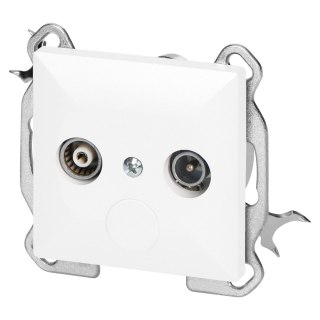 Gniazdo abonenckie "RTV" Pearl, 1,5dbt, GAP-P/K, biały