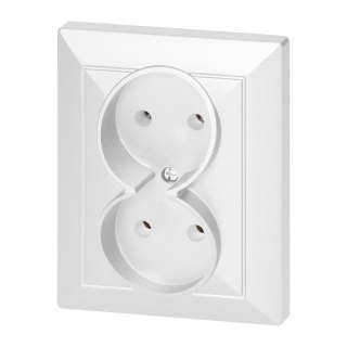 Gniazdo podwójne p/t 2x2P Pearl, 16A, 250V, PT-5 P, biały