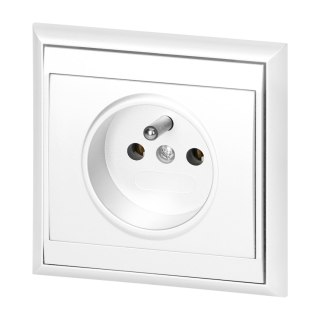 Gniazdo pojedyncze p/t 2P+Z Luna, 16A, 250V, PT-16L, biały