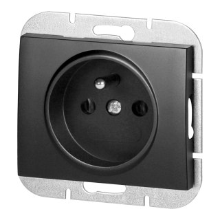 Gniazdo pojedyncze p/t 2P+Z Onyx, 16A, 250V, PT-16O, czarny