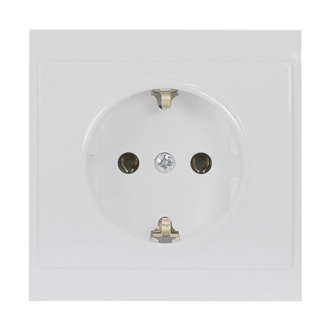 Gniazdo pojedyncze p/t 2P+Z, Schuko Luna, 16A, 250V, PT-17L, biały