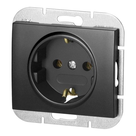 Gniazdo pojedyncze p/t 2P+Z Schuko Onyx, 16A, 250V, PT-17O, czarny