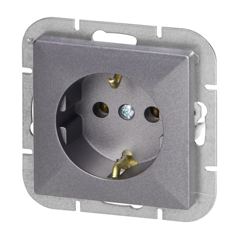 Gniazdo pojedyncze p/t 2P+Z Schuko Pearl, 16A, 250V, PT-17P, antracyt