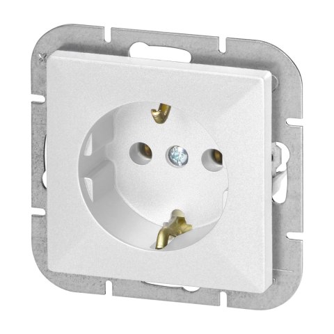 Gniazdo pojedyncze p/t 2P+Z Schuko Pearl, 16A, 250V, PT-17P, biały