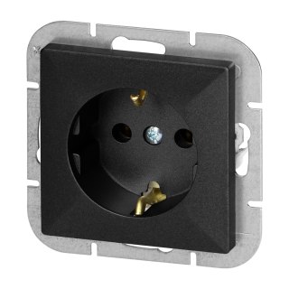 Gniazdo pojedyncze p/t 2P+Z Schuko Pearl, 16A, 250V, PT-17P, czarny