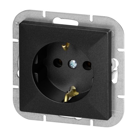 Gniazdo pojedyncze p/t 2P+Z Schuko Pearl, 16A, 250V, PT-17P, czarny