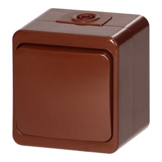 Łącznik zwierny n/t 10A, 250V, światło/dzwonek IP44, SMART, brązowy