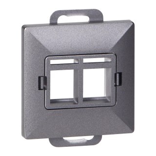 Płytka czołowa + 2xRJ45 Pearl, PC+ARJ45/P2, antracyt