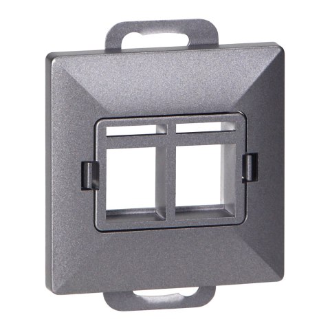 Płytka czołowa + 2xRJ45 Pearl, PC+ARJ45/P2, antracyt