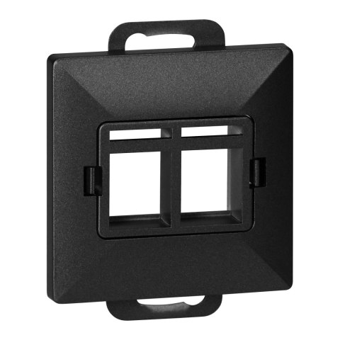 Płytka czołowa + 2xRJ45 Pearl, PC+ARJ45/P2, czarny