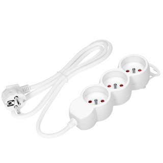 Przedłużacz 3x2P+Z,1,4m, 3x1mm?, biały