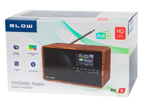 77-575# Radio przenośne kuchenne fm/dab+ blow rk5 bt czarno-brązowe