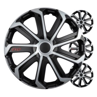 Kołpaki samochodowe 4szt. komplet evo czarno srebrne 16" cali color box