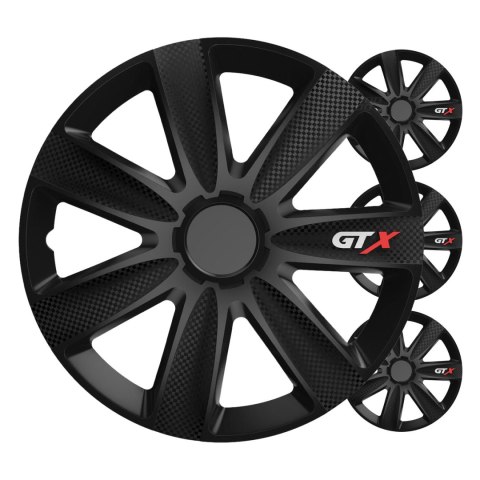 Kołpaki samochodowe 4szt. komplet gtx czarny carbon 14" cali color box