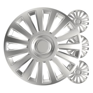 Kołpaki samochodowe 4szt. komplet luxury srebrne 14" cali color box