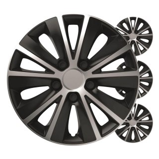 Kołpaki samochodowe 4szt. komplet rapide czarno srebrne 15" cali color box