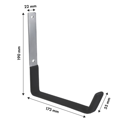 Uchwyt ścienny Maclean, na opony, koła, drabinę, rower, stalowy, max. obciążenie 5kg, MC-483
