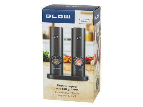 44-590# Elektryczny młynek do soli i pieprzu z okienkiem blow sp-01