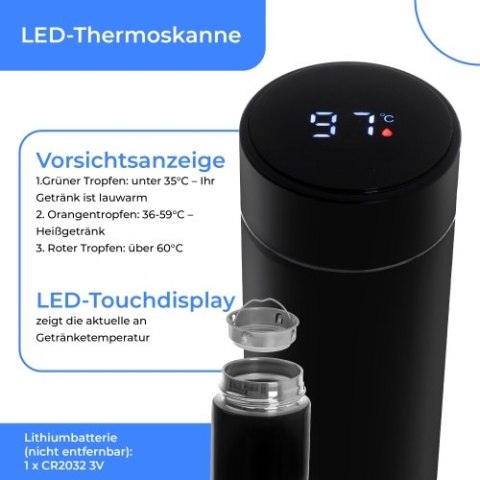 CR 4507bk Termos led 473ml czarny