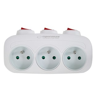 ELK307W Esperanza rozgałęźnik elektr. 3 gn. wł. biały