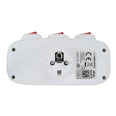 ELK307W Esperanza rozgałęźnik elektr. 3 gn. wł. biały