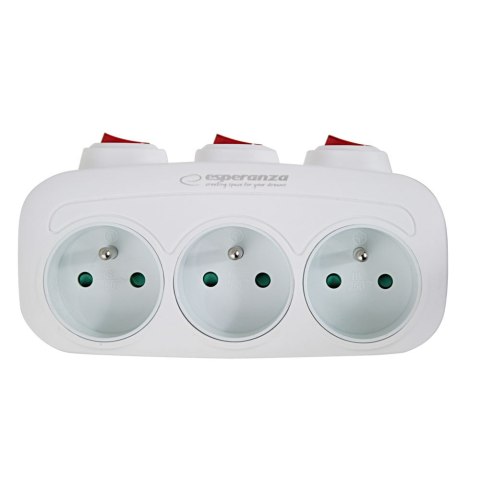 ELK307W Esperanza rozgałęźnik elektr. 3 gn. wł. biały