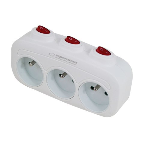 ELK307W Esperanza rozgałęźnik elektr. 3 gn. wł. biały