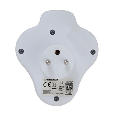 ELK311W Esperanza rozgałęźnik elektr. 2 gn. usb-c usb-a wł. biały