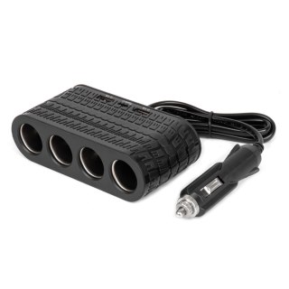 Rozdzielacz gniazda zapalniczki z ładowarką 2x usb-a 1x usb-c 12v 24v 120w 80cm amio-04367