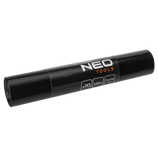 Worki budowlane 120 L, czarne, 10 sztuk, 50 mic