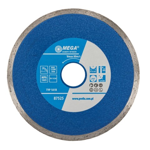 Tarcza diamentowa pełna (mat.bud) 125*2.0*5.0*22.2