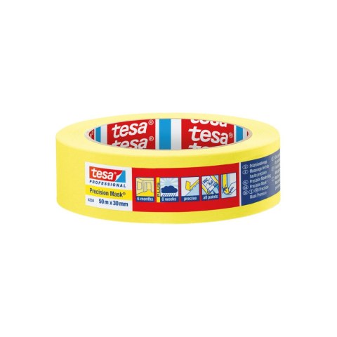 Taśma malar.precyz.extra cienka 5msc washi 50m:30mm,żół