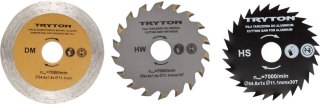 Zestaw tarczy hss+tct+diamentowa do przecinarki tpw500k - 3 szt