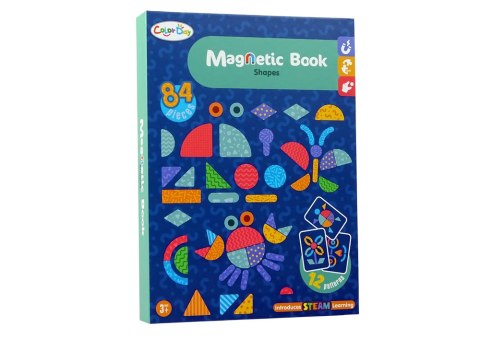 Magnetyczna Układanka Edukacyjna Kształty 84 Magnesy Karty