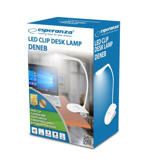 ELD104W Esperanza lampka biurkowa led deneb biała