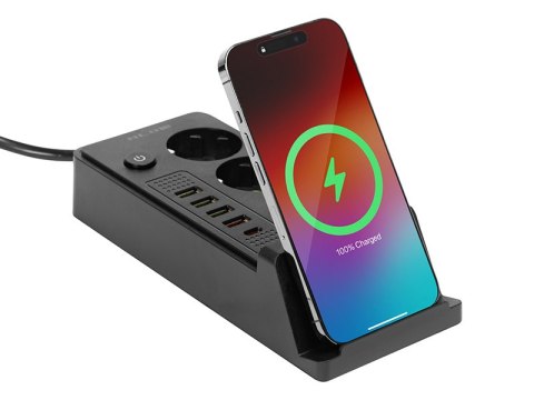 98-237# Przedłużacz sieciowy ps-350u 3-gniazda 4xusb+usb-pd 3m czarny 3x1mm