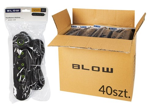 98-503# Przedłużacz sieciowy ps-320 3-gniazda 3xusb 2m czarny 3x1mm opakowanie