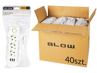 98-506# Przedłużacz sieciowy ps-320 3-gniazda 3xusb 2m biały 3x1mm opakowanie
