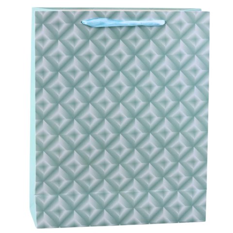 Torba Prezentowa Z Tłoczeniem Błękitna Turkusowa 32 x 26 x 10cm