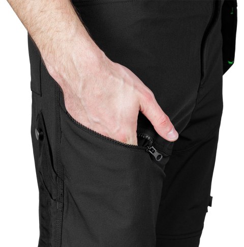 Spodnie robocze Mix&Match, 4 way stretch, z kaburami, Cordura, czarne, rozmiar L
