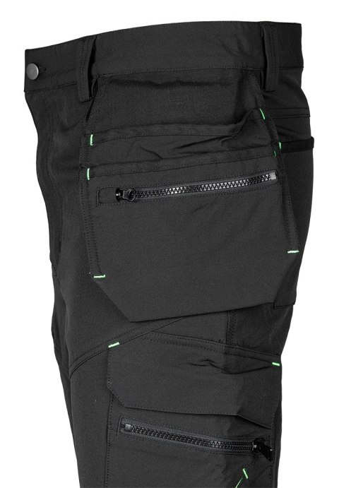 Spodnie robocze Mix&Match, 4 way stretch, z kaburami, Cordura, czarne, rozmiar XXL