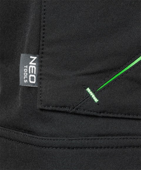 Spodnie robocze Mix&Match, 4 way stretch, z kaburami, Cordura, czarne, rozmiar XXXL