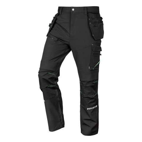 Spodnie robocze Mix&Match, 4 way stretch, z kaburami, Cordura, czarne, rozmiar M