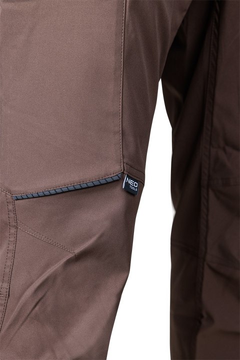 Spodnie robocze Mix&Match, stretch, brązowe, rozmiar XL