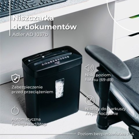 AD 1037 Black Niszczarka do dokumentów